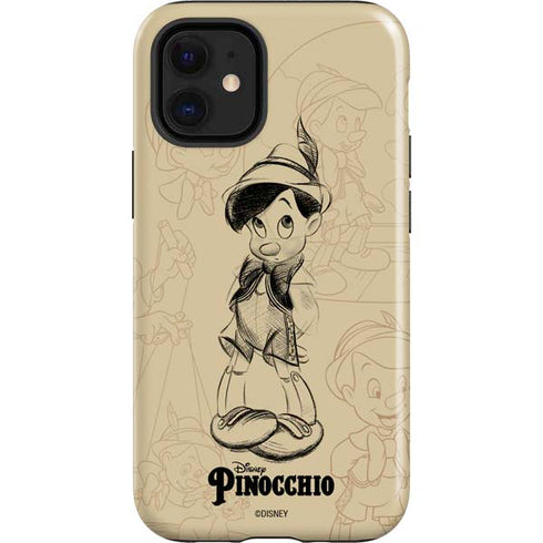 Disney Pinocchio Sketches Portrait iPhone 12 Mini Impact Case