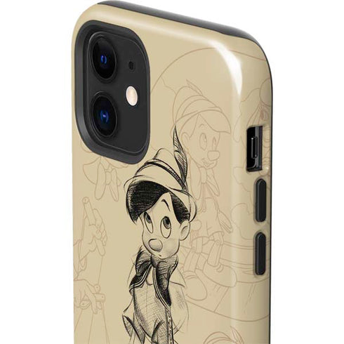 Disney Pinocchio Sketches Portrait iPhone 12 Mini Impact Case