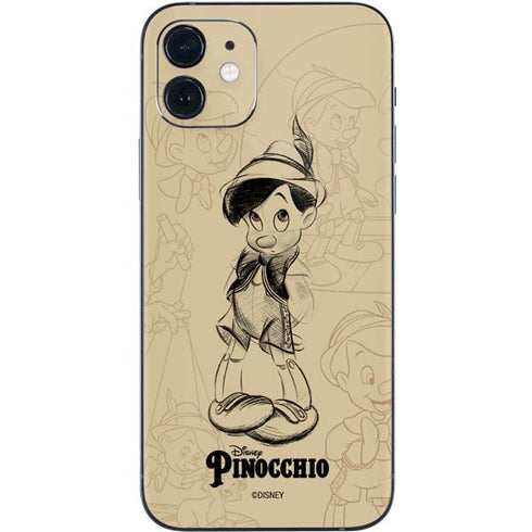 Disney Pinocchio Sketches Portrait iPhone 12 Mini Skin