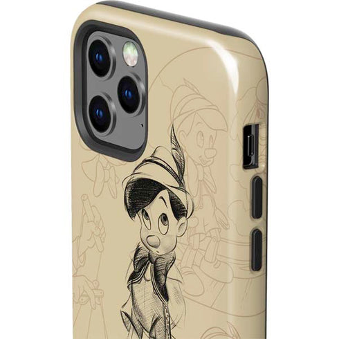 Disney Pinocchio Sketches Portrait iPhone 12 Pro Impact Case