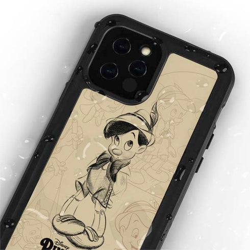 Disney Pinocchio Sketches Portrait iPhone 12 Pro Waterproof Case