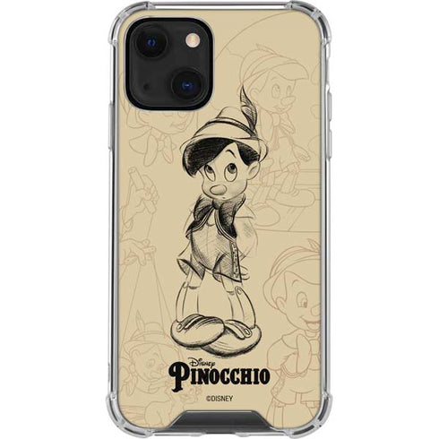 Disney Pinocchio Sketches Portrait iPhone 13 Mini Clear Case
