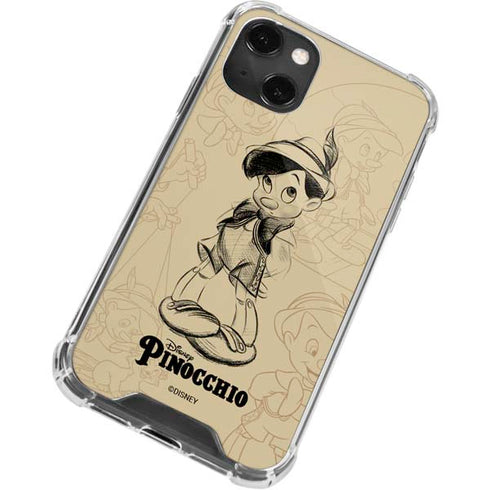 Disney Pinocchio Sketches Portrait iPhone 13 Mini Clear Case