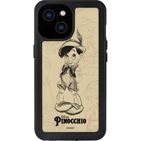 Disney Pinocchio Sketches Portrait iPhone 13 Mini Waterproof Case