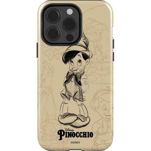 Disney Pinocchio Sketches Portrait iPhone 13 Pro Impact Case