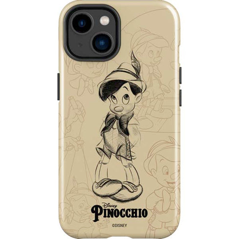 Disney Pinocchio Sketches Portrait iPhone 14 Plus Impact Case