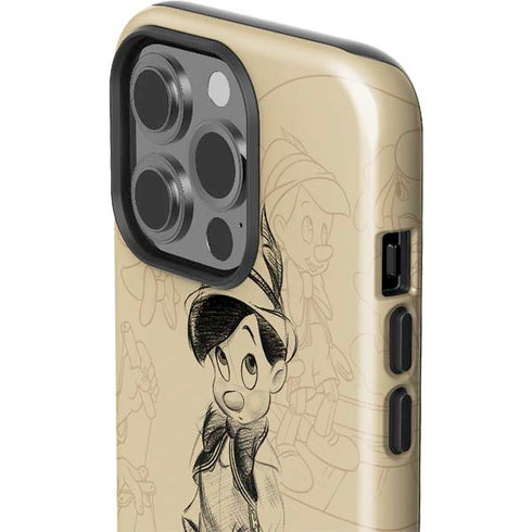 Disney Pinocchio Sketches Portrait iPhone 14 Pro Impact Case