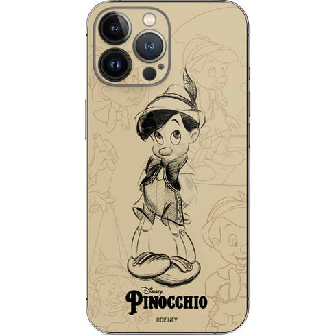 Disney Pinocchio Sketches Portrait iPhone 14 Pro Max Skin