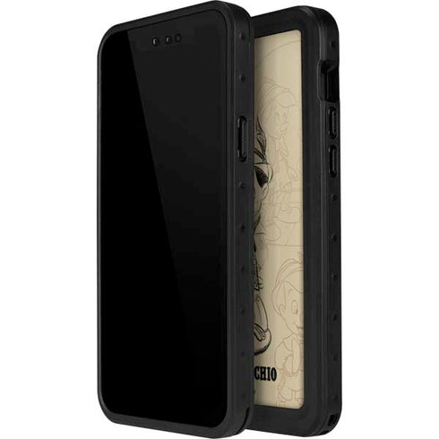 Disney Pinocchio Sketches Portrait iPhone 14 Pro Max Waterproof Case
