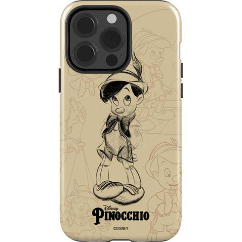 Disney Pinocchio Sketches Portrait iPhone 15 Pro Impact Case