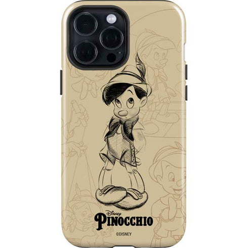 Disney Pinocchio Sketches Portrait iPhone 15 Pro Max Impact Case