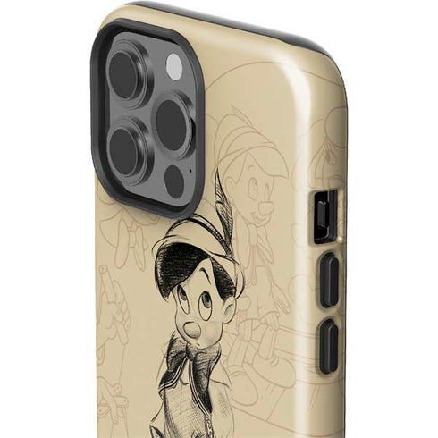 Disney Pinocchio Sketches Portrait iPhone 15 Pro Max Impact Case