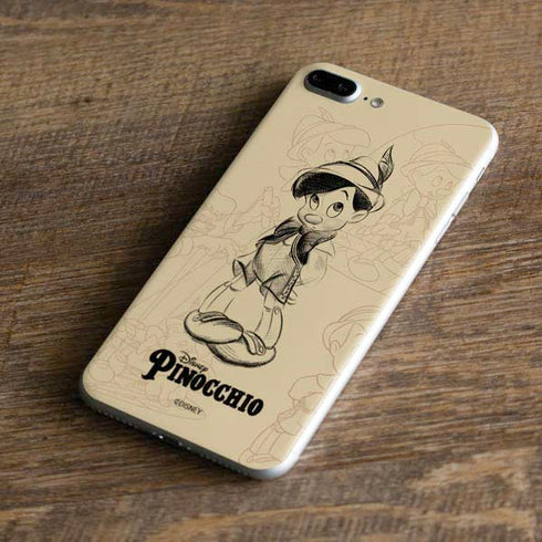 Disney Pinocchio Sketches Portrait iPhone 7 Plus Skin