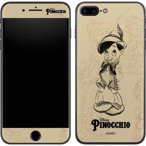 Disney Pinocchio Sketches Portrait iPhone 8 Plus Skin