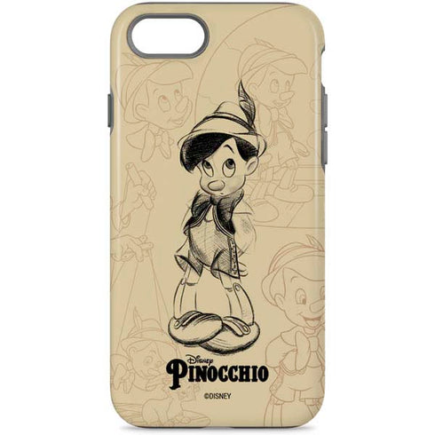 Disney Pinocchio Sketches Portrait iPhone 8 Pro Case