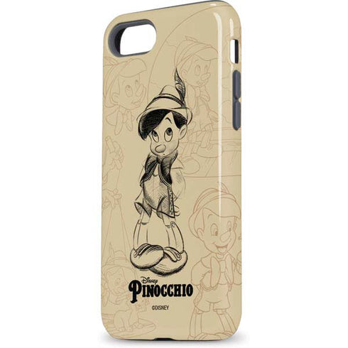 Disney Pinocchio Sketches Portrait iPhone 8 Pro Case
