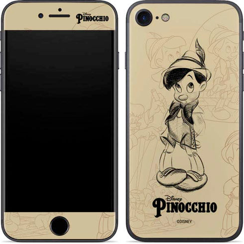 Disney Pinocchio Sketches Portrait iPhone 8 Skin