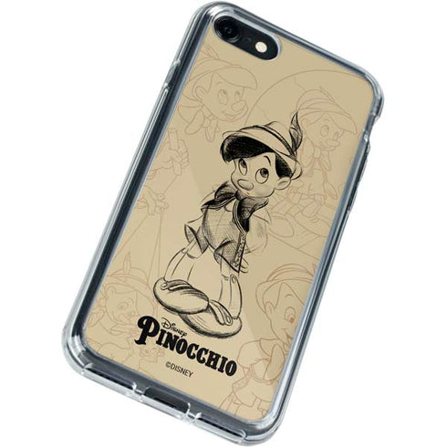 Disney Pinocchio Sketches Portrait iPhone SE (2nd & 3rd Gen) Clear Case