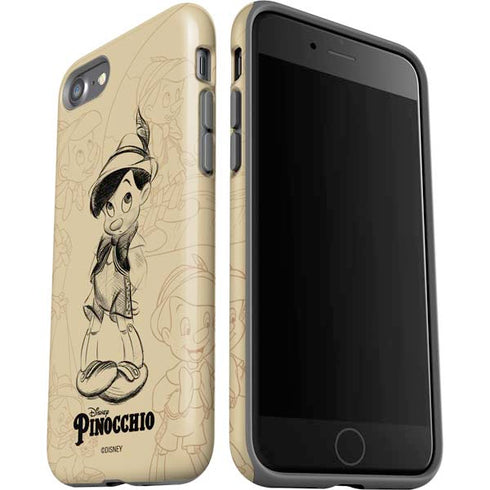 Disney Pinocchio Sketches Portrait iPhone SE (2nd & 3rd Gen) Pro Case