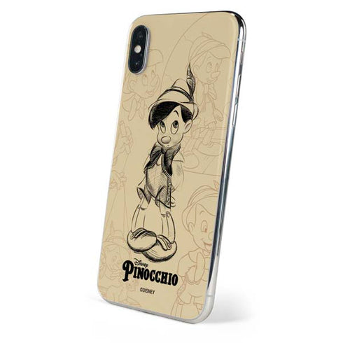Disney Pinocchio Sketches Portrait iPhone X Skin