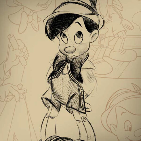 Disney Pinocchio Sketches Portrait iPhone X Skin