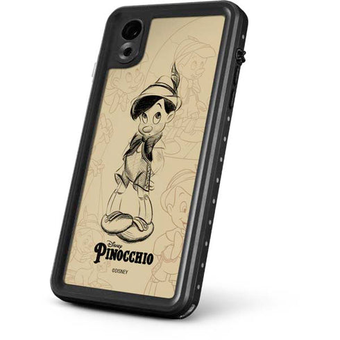 Disney Pinocchio Sketches Portrait iPhone XR Waterproof Case