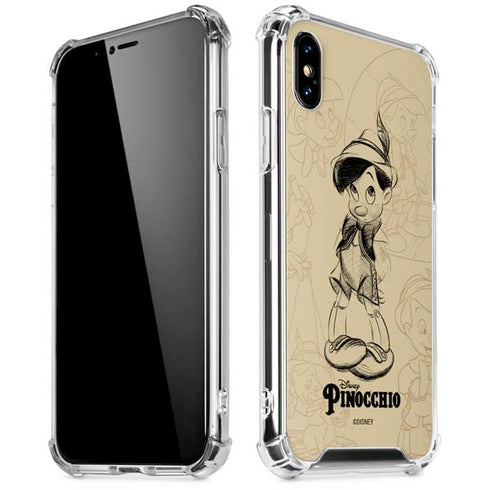 Disney Pinocchio Sketches Portrait iPhone XS Max Clear Case