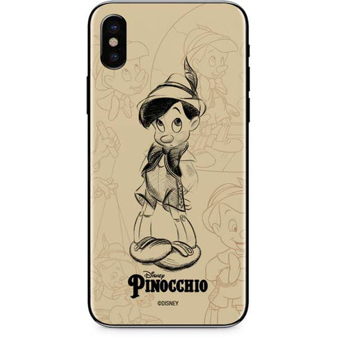 Disney Pinocchio Sketches Portrait iPhone XS Max Skin