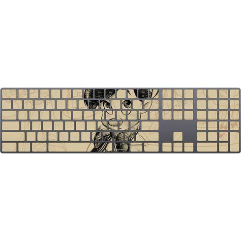 Disney Pinocchio Sketches Portrait Magic Keyboard with Numeric Keypad Skin