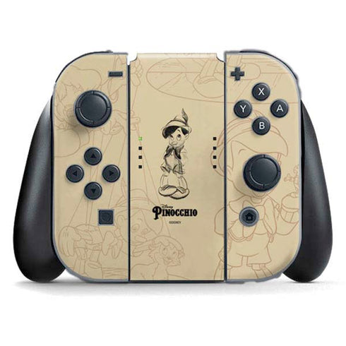 Disney Pinocchio Sketches Portrait Nintendo Switch (2017-2021) Joy-Con Controller Skin
