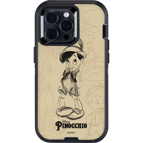 Disney Pinocchio Sketches Portrait Otterbox Defender iPhone Skin