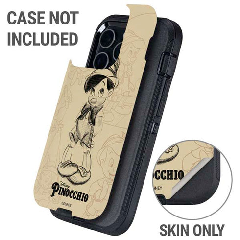 Disney Pinocchio Sketches Portrait Otterbox Defender iPhone Skin
