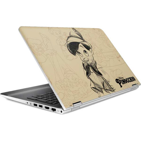 Disney Pinocchio Sketches Portrait HP Pavilion Skin
