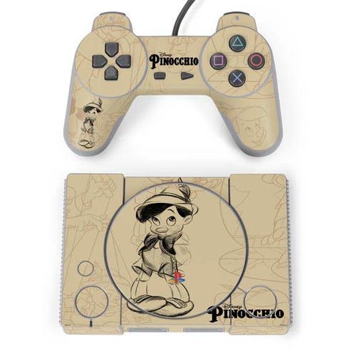 Disney Pinocchio Sketches Portrait PlayStation Classic Bundle Skin