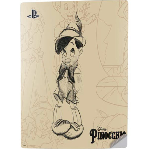 Disney Pinocchio Sketches Portrait PS5 Digital Edition Console Skin