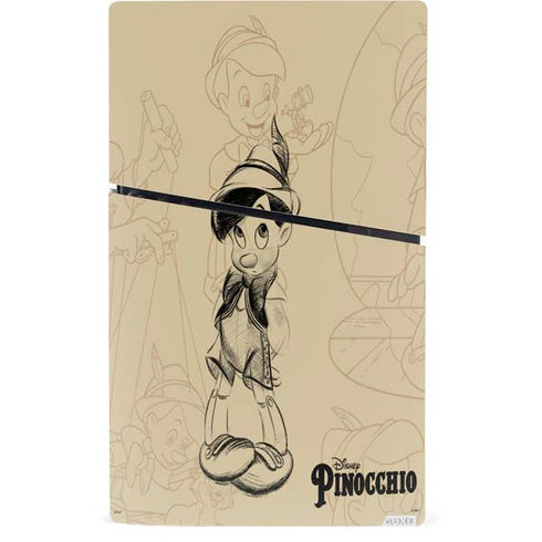 Disney Pinocchio Sketches Portrait PS5 Slim Digital Edition Bundle Skin