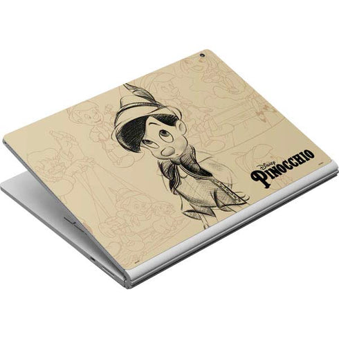 Disney Pinocchio Sketches Portrait Surface Book Skin