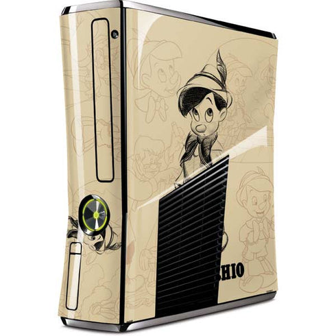 Disney Pinocchio Sketches Portrait Xbox 360 Slim (2010) Skin