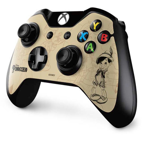 Disney Pinocchio Sketches Portrait Xbox One Controller Skin