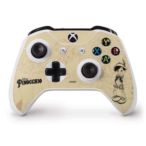 Disney Pinocchio Sketches Portrait Xbox One S Controller Skin