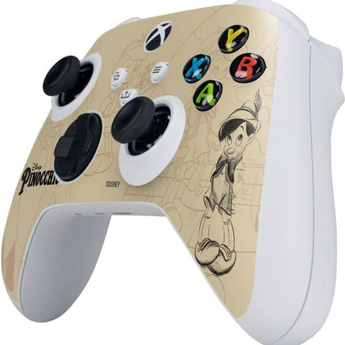 Disney Pinocchio Sketches Portrait Xbox Series S Controller Skin