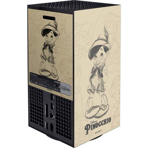 Disney Pinocchio Sketches Portrait Xbox Series X Console Skin