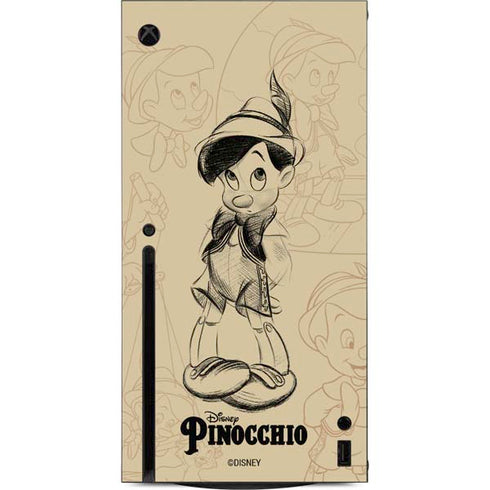 Disney Pinocchio Sketches Portrait Xbox Series X Console Skin