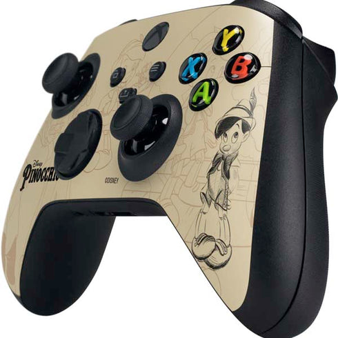 Disney Pinocchio Sketches Portrait Xbox Series X Controller Skin
