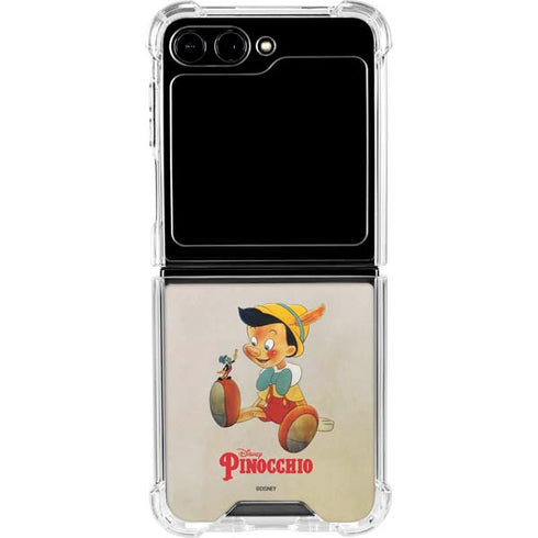 Disney Pinocchio Vintage Portrait Galaxy Z Flip5 5G Clear Case