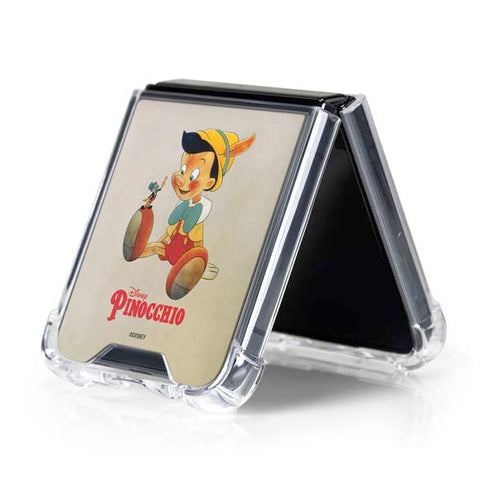 Disney Pinocchio Vintage Portrait Galaxy Z Flip5 5G Clear Case