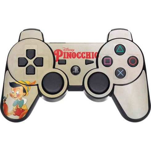 Disney Pinocchio Vintage Portrait PS3 Dual Shock wireless controller Skin