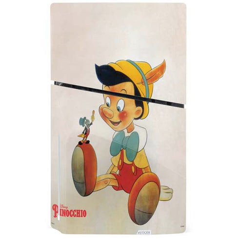 Disney Pinocchio Vintage Portrait PS5 Slim Disk Console Skin