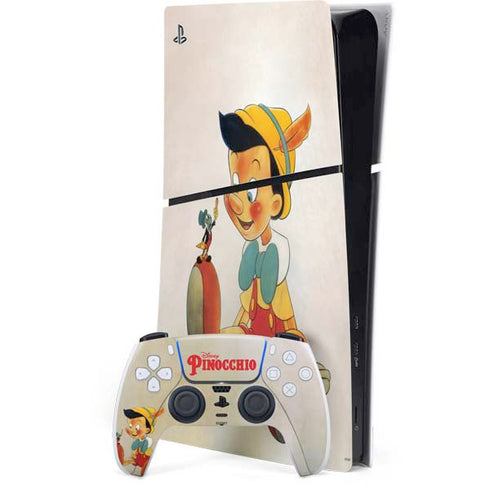 Disney Pinocchio Vintage Portrait PS5 Slim Digital Edition Bundle Skin