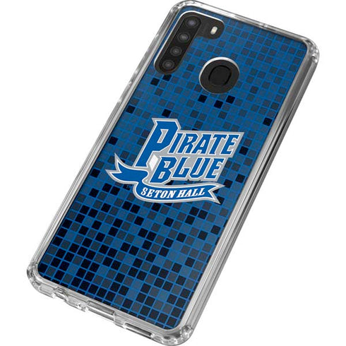Seton Hall University Pirate Blue Galaxy A21 Clear Case